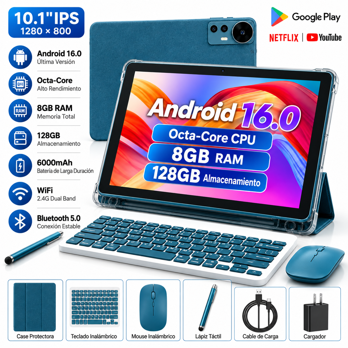 Tablet Veidoo T620 Android 16 10.1" IPS (Combo)