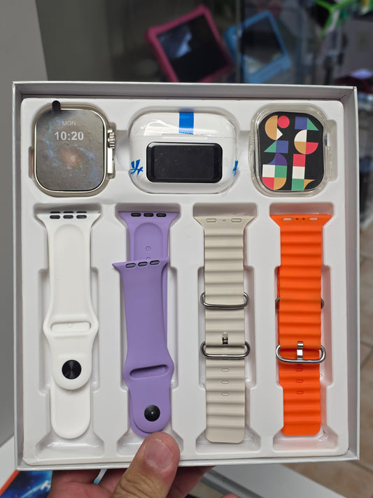 Combo de Smartwatch+ Earpods + 4 correas