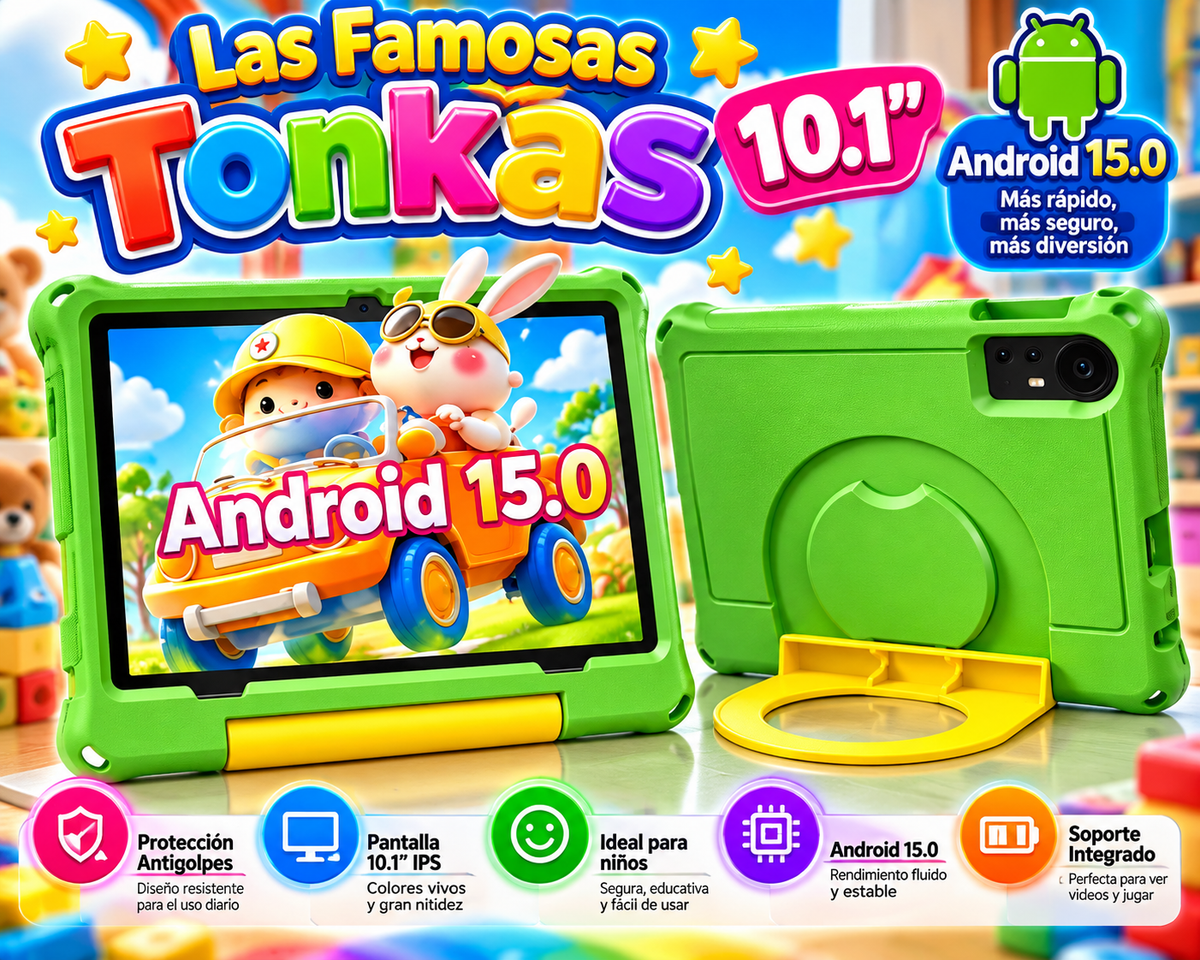 Tablet Kids 10"+ Cristal Templado                     ( Las Famosas Tonkas)