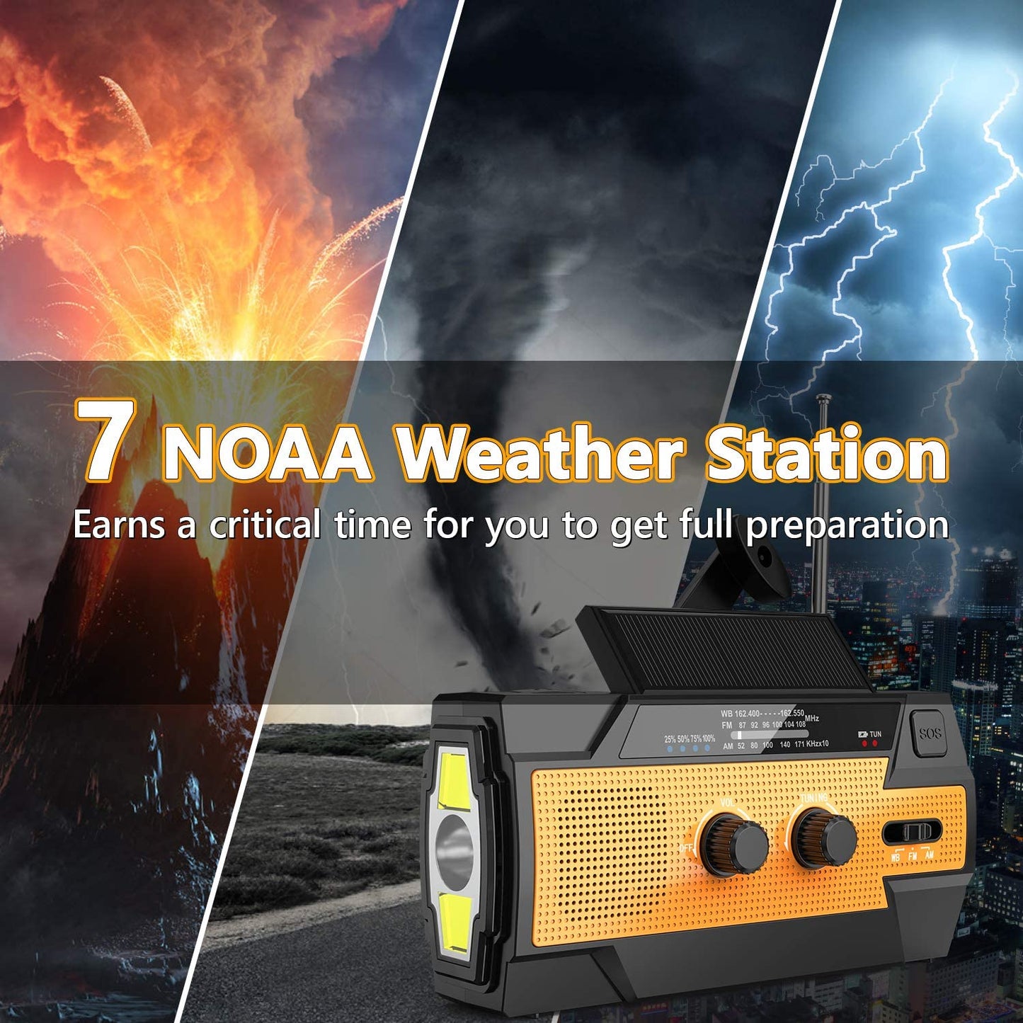 New Emergency solar + Crank ,NOAA Radio